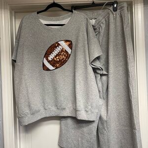 Gray Football Sequin Lounge Set
